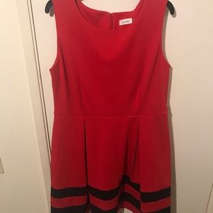 Calvin Klein Classic Red Fit&Flare Dress